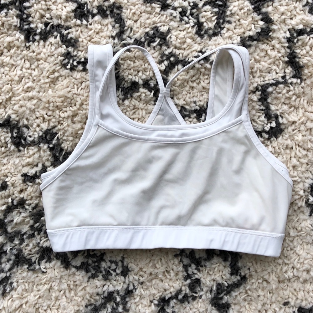 Pink White Mesh Sportsbra Lined Size L